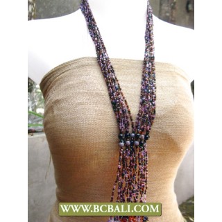 Fancy Long Braided Necklace Fashion Beading